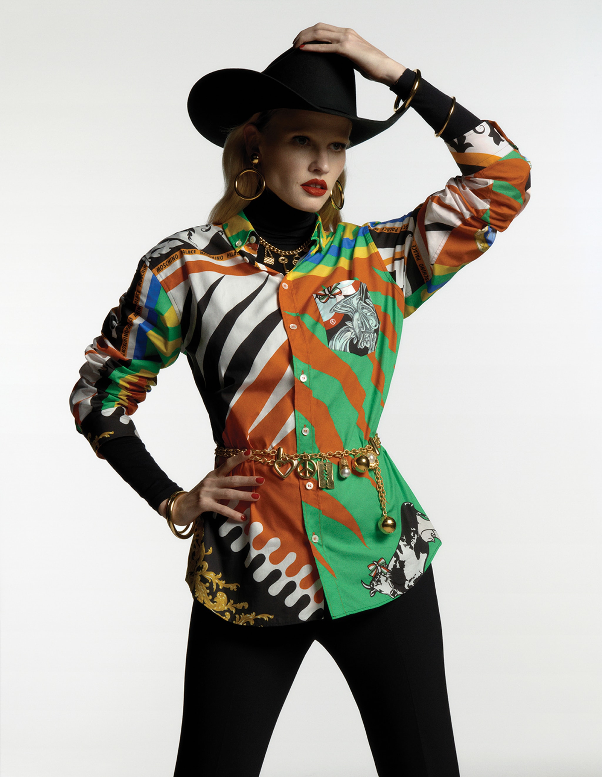 Lara Stone x Nugget in Palace x Moschino Arena Homme + Charlotte Wales 2023